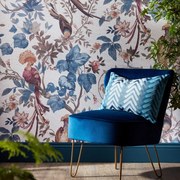 Tapet Bird Sonnet, Chambray Blue Luxury Paperweave, (fibre naturale), 1838 Wallcoverings, 5.1mp / rola