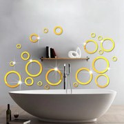 Sticker perete 3D Mirror Gold Circles