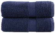 vidaXL Prosoape de baie premium SOLUND, 2 buc., bleumarin, 30 x 30 cm, 600 g/m²