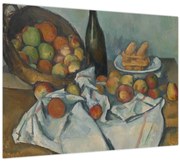 Tablou pe sticlă - Paul Cezanne, The Basket of Apples, reproducere (70x50 cm)