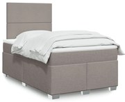 vidaXL Pat box spring cu saltea, taupe, 120x190 cm material textil