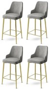 Set de scaune de bar Enox Grey and Gold, 4 buc., 4 buc