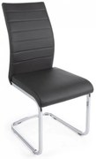 Scaun dining gri inchis din piele ecologica si metal, Myra Bizzotto