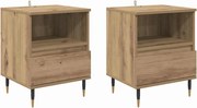 vidaXL Dulap de noapte 2 pcs Stejar Artizanal 40 x 35 x 50 cm