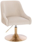 HR920N Scaun Crem din Catifea cu Bază Aurie