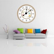 Sticker decorativ ceas pasari colorate