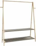 vidaXL Cuier pentru haine cu rafturi, 132x45,5x150,5 cm, bambus