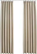 vidaXL Draperii opace cu cârlige, 2 buc., bej, 140 x 245 cm