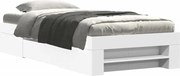 vidaXL Cadru de pat, alb, 90x200 cm, lemn prelucrat