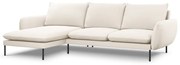 Coltar tapitat Vienna 5 locuri plusat/picioare negre – L255 x l170 x h95