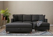 Canapea Tip Coltar Tapitat cu Taburet Eva Right - Anthracite
