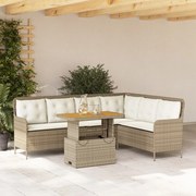 vidaXL Set canapele de grădină cu perne, 2 piese, bej, poliratan