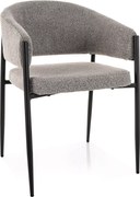 Scaun de dining AKITA cu picioare negre, gri