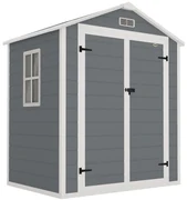 Outsunny Magazie Metalica pentru Gradina Gri Spatiu Depozitare Exterior | Aosom Romania