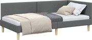 vidaXL Cadru de pat colțar cu headboard Gri închis 90 cm x 190 cm