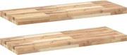 vidaXL Rafturi suspendate 2 buc. 80x30x4 cm lemn masiv acacia netratat