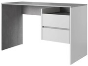 Birou MARLO cu sertare, gri beton/alb