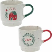 Set de 2 căni stivuibile din ceramică StayWarm/Joy 350 ml