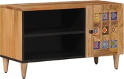 vidaXL Cabinet TV cu ușă natural 80 x 31,5 x 46 cm Lemn de mango solid