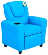 HOMCOM Scaun pentru copii cu spătar îclinabil 62 x 52 x 69 cm Ramă din lemn masiv Albastru | Aosom Romania