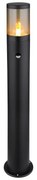 Stalp mediu pentru exterior cu senzor de miscare design modern IP44 Xeloo negru, fumuriu