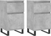 vidaXL Servante, 2 buc., gri beton, 40x35x70 cm, lemn prelucrat
