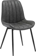 Scaun lemn masiv gri Inchis - Negru, 49 × 85 × 57 cm
