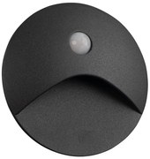 Kanlux 39125 - Lampă LED pentru trepte cu senzor EXIN, 2,5 W/230 V, 3000 K, IP65, antracit, rotundă