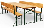 Jurhan Set de masă pentru bere PRAKTIK cu spătar, 170cm, maro