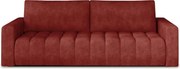 Canapea roșie extensibilă/cu spațiu de depozitare cu tapițerie din catifea 247 cm Lazaro – ELTAP