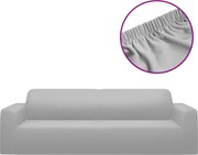 vidaXL Husă elastică pentru canapea cu 3 locuri poliester jerseu, gri