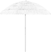 vidaXL Umbrelă de soare de plajă Hawaii, alb, 240 cm