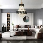 Candelabru Cristal Elit'S Leonidas, 15x E27 Auriu-Negru, 60x90 cm