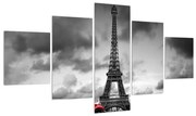 Tablou cu turnul Eiffel și mașina roșie (125x70 cm), în 40 de alte dimensiuni noi