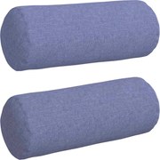 vidaXL Perne Bolster 2 pcs Albastru Jeans Ø 15 x 40 cm țesătură