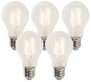 Set de 5 lămpi cu filament cu LED E27 reglabile A60 5W 470lm 2700K