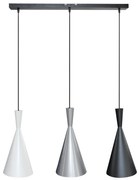 Lustra suspendata design modern Trincola alb, argintiu, negru