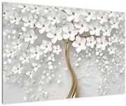 Tablou cu copac alb cu flori (90x60 cm)