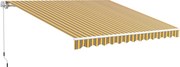 Outsunny Copertină Pliabilă pentru Exterior, Copertină Tip Roll-Up cu Deschidere Manivelă, 350x250 cm, Galben | Aosom Romania