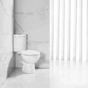 Set vas WC pe pardoseala Inter Ceramic Rimless alb cu rezervor pe colt si capac Quick Release