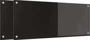vidaXL Panou de bucătărie 2 pcs Negru 100 x 40 cm sticlă securizată