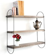 Raft decorativ de perete Duvelo 4 (Nuc + negru) . Promo -6%. 1093668