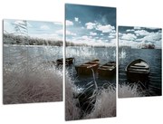 Tablou - Bărci de lemn pe lac (90x60 cm)