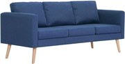 vidaXL Canapea cu 3 locuri, albastru, material textil
