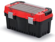 Cutie pentru scule cu mâner și încuietori din aluminiu 47,6 × 26 × 25,6 cm, cutii, roșu