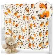 Bellatex Pătură pentru copii Ella Vulpeportocalie, albă, 100 x 150 cm
