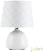 Veioza, lampa de masa, finisaj alb, diametru 18cm, Ellie 4379 RX