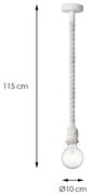 Lustră pe cablu LEONARDO ROPE 1xE27/10W/230V alb