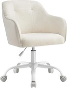 Scaun de birou SABINA, max. 110 kg, alb/bej SongmicsHome