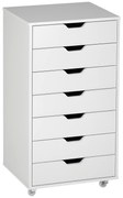 Vinsetto Caisson de bureau cu roți mobilier depozitare birou cu 7 sertare organizator pentru documente, format A4 sau scrisori | Aosom Romania